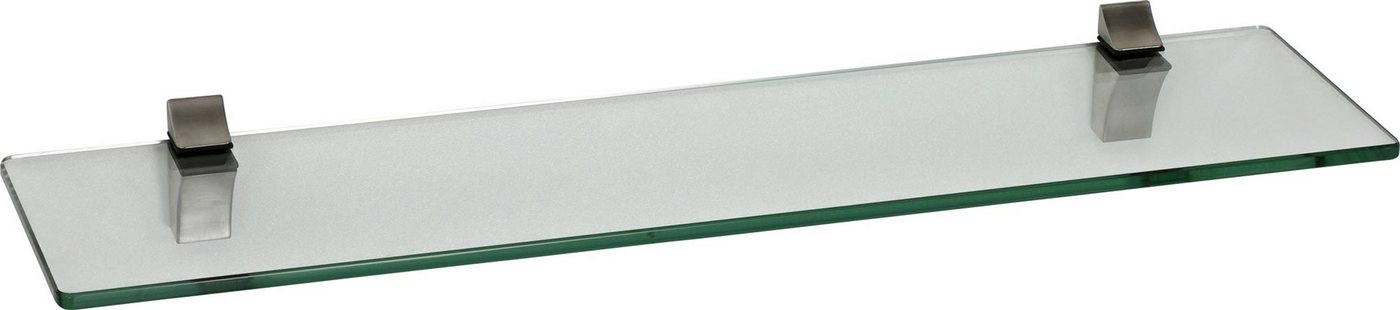 ib style Wandregal Glasregal 8m eckig klar 90 x 15 cm + Clip ECO Edelstahloptik, Glasboden aus ESG-Sicherheitsglas - Wandregal von ib style