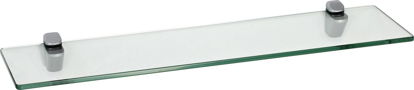 ib style Wandregal Glasregal 8mm eckig klar 60 x 15 cm + Clip CUCALE Silbermatt, ESG-Sicherheitsglas von ib style