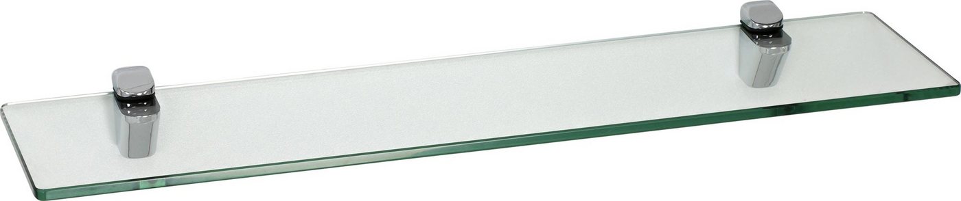ib style Wandregal Glasregal 8mm eckig klar 60 x 15 cm + Clip CUCALE Verchromt, ESG-Sicherheitsglas von ib style