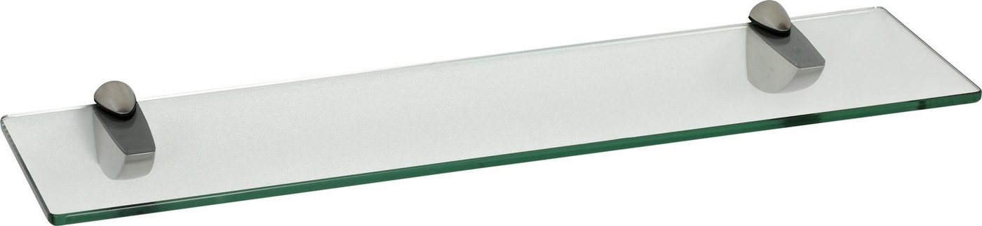 ib style Wandregal Glasregal 8mm eckig klar 60 x 15 cm + Clip PELI Edelstahloptik, Glasboden aus ESG-Sicherheitsglas - Wandregal von ib style