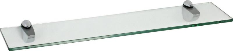 ib style Wandregal Glasregal 8mm eckig klar 60 x 20 cm + Clip PELI Verchromt, Glasboden aus ESG-Sicherheitsglas - Wandregal von ib style