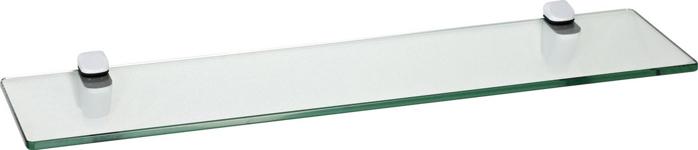 ib style Wandregal Glasregal 8mm eckig klar 90 x 15 cm + Clip CUCALE Weiß, ESG-Sicherheitsglas von ib style