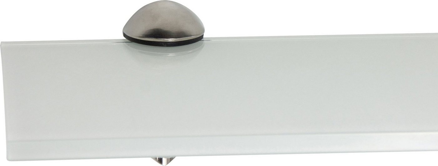 ib style Wandregal Glasregal 8mm eckig weiß 60 x 20 cm + Clip BECCO Edelstahloptik, Glasboden aus ESG-Sicherheitsglas - Wandregal ib style Wandregal Glasregal 8mm eckig weiß 60 x 20 cm + Clip BECCO Edelstahloptik, Glasboden aus ESG-Sicherheitsglas - Wandregal von ib style