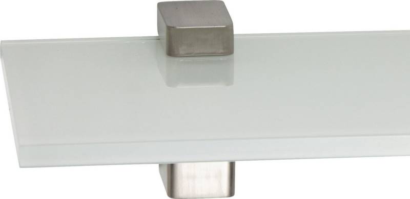 ib style Wandregal Glasregal 8mm eckig weiß 60 x 20 cm + Clip CONO Edelstahloptik, Glasboden aus ESG-Sicherheitsglas - Wandregal ib style Wandregal Glasregal 8mm eckig weiß 60 x 20 cm + Clip CONO Edelstahloptik, Glasboden aus ESG-Sicherheitsglas - Wandregal von ib style