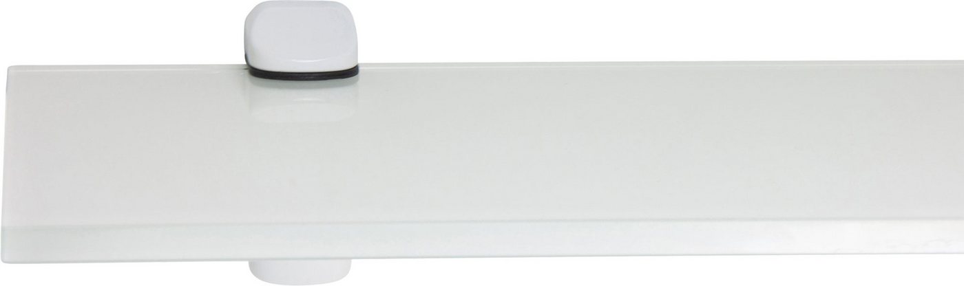 ib style Wandregal Glasregal 8mm eckig weiß 60 x 20 cm + Clip CUCALE Weiß, ESG-Sicherheitsglas von ib style