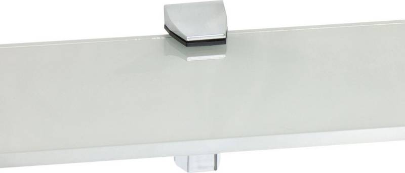 ib style Wandregal Glasregal 8mm eckig weiß 60 x 20 cm + Clip DUO Edelstahloptik, Glasboden aus ESG-Sicherheitsglas - Wandregal von ib style