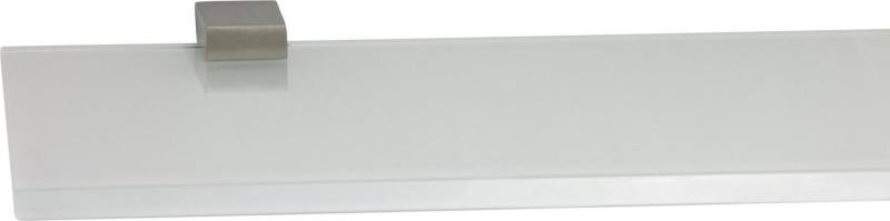 ib style Wandregal Glasregal 8mm eckig weiß 60 x 20 cm + Clip KUBI Edelstahloptik, Glasboden aus ESG-Sicherheitsglas - Wandregal von ib style
