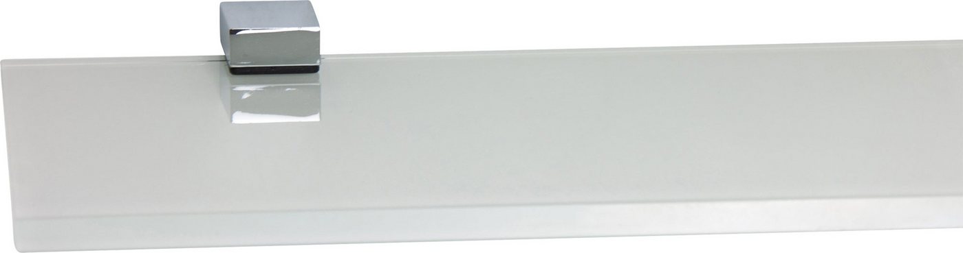 ib style Wandregal Glasregal 8mm eckig weiß 60 x 20 cm + Clip KUBI Verchromt, Glasboden aus ESG-Sicherheitsglas - Wandregal ib style Wandregal Glasregal 8mm eckig weiß 60 x 20 cm + Clip KUBI Verchromt, Glasboden aus ESG-Sicherheitsglas - Wandregal von ib style