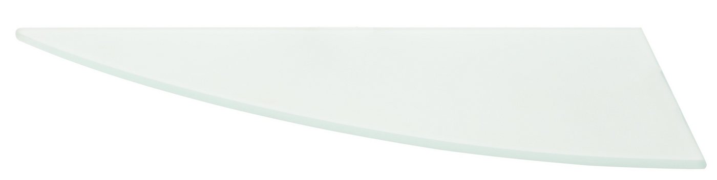 ib style Wandregal Glasregal Viertelkreis 10mm - 25 x 25 cm - satiniert + Clip PELI Edelsta, Glasboden aus ESG-Sicherheitsglas - Wandregal von ib style