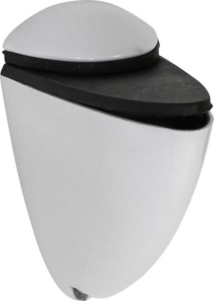 ib style Wandregal Glasregal Viertelkreis 8mm - 35 x 35 cm - weiß + Clip CLASSICO Weiß, Glasboden aus ESG-Sicherheitsglas - Wandregal von ib style