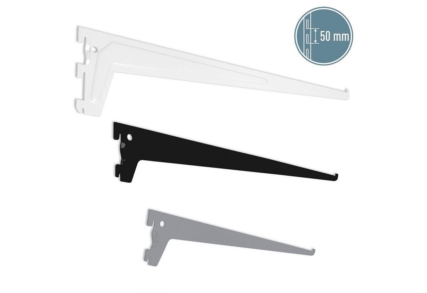 ib style Wandregal Regalbodenträger Regalträger 1-reihig weiß 25cm, Raster 50mm ib style Wandregal Regalbodenträger Regalträger 1-reihig weiß 25cm, Raster 50mm von ib style