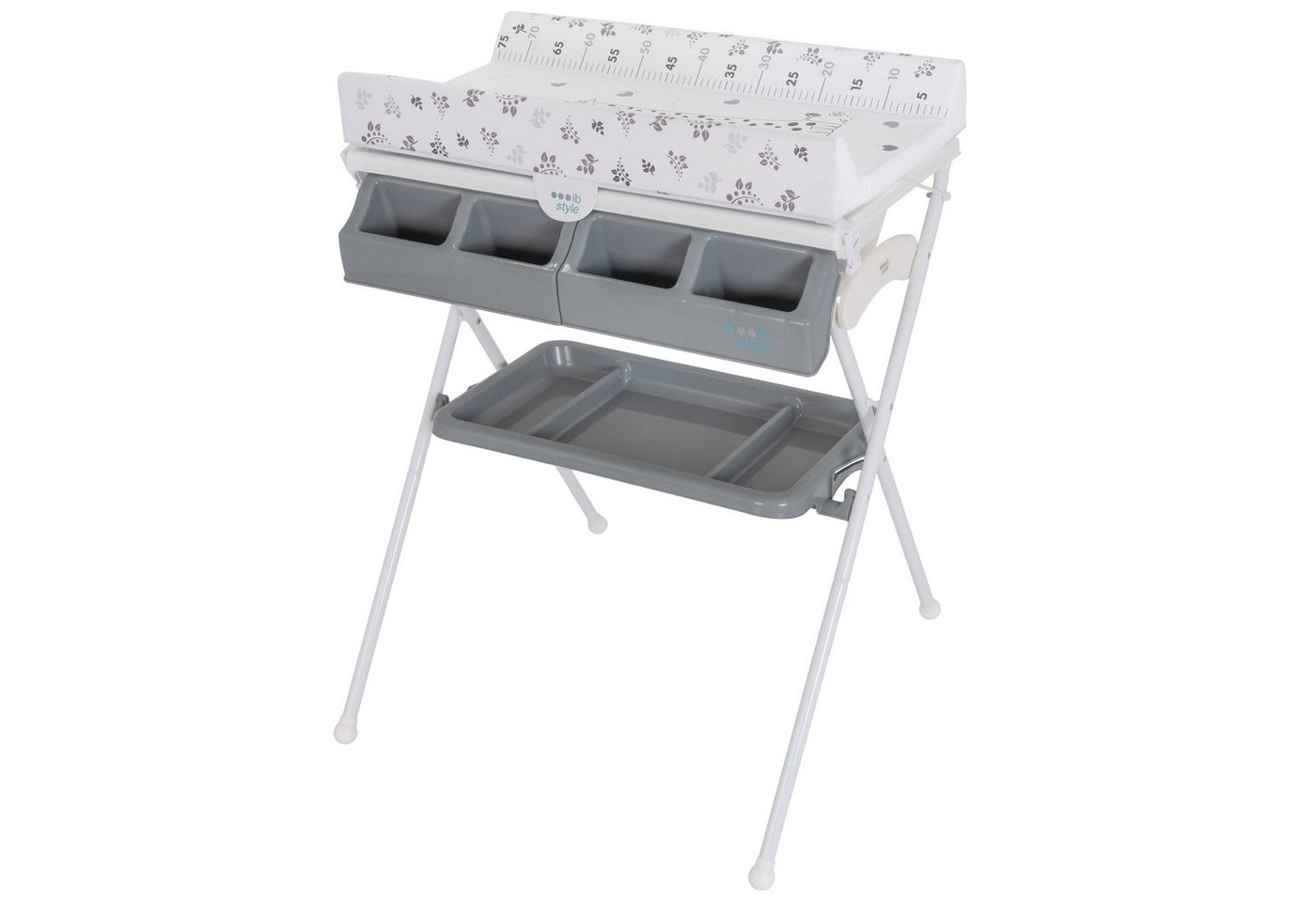 ib style Wickeltisch Koa Bade- & Wickelkombination klappbar Metric Giraffe Grey, klappbare Wickelkommode - mit Babywanne und Aufbewahrungsmöglichkeiten ib style Wickeltisch Koa Bade- & Wickelkombination klappbar Metric Giraffe Grey, klappbare Wickelkommode - mit Babywanne und Aufbewahrungsmöglichkeiten von ib style