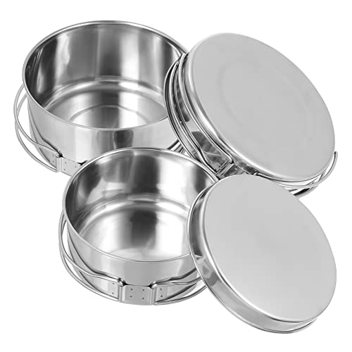 ibasenice 1 Satz Camping Kochgeschirr Set Teiliges Stapelbares Und Antihaftbeschichtetes Topf Pfannen Set Für Outdoor Picknick 4 Stück von ibasenice