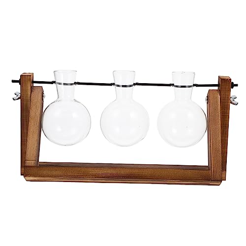ibasenice 1 Satz Holzständer Hydroponische Blumenvase im Tischdeko für Pflanzen und Blumen Platzsparendes Design für Zuhause mit Hochwertigem und Gefertigt ibasenice 1 Satz Holzständer Hydroponische Blumenvase im Tischdeko für Pflanzen und Blumen Platzsparendes Design für Zuhause mit Hochwertigem und Gefertigt von ibasenice