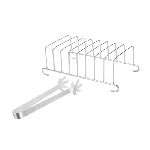 ibasenice 1satz Fritteusen-Rack Set Mit Toastgestell Und Lebensmittelclip Vielseitig Einsetzbar Für Heißluftfritteuse Und Toaster Für Küche Und von ibasenice