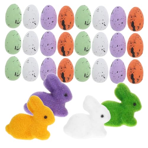 ibasenice 1 Set Ostereier Hasen Set Hasen Partygeschenke Hasen Ei Ornament Eier Bauernhaus Ostereier Kaninchen Ei Hasen Simulation Osterhasen Ornament Tisch Ornament von ibasenice