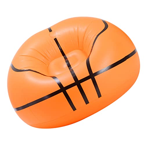 ibasenice 1 Stück Faltbares Aufblasbares Sofa Tragbarer Luftsessel für Drinnen und Draußen Kreative Lazy Couch im Basketball Stil für Reisen und Partys Verstauen von ibasenice