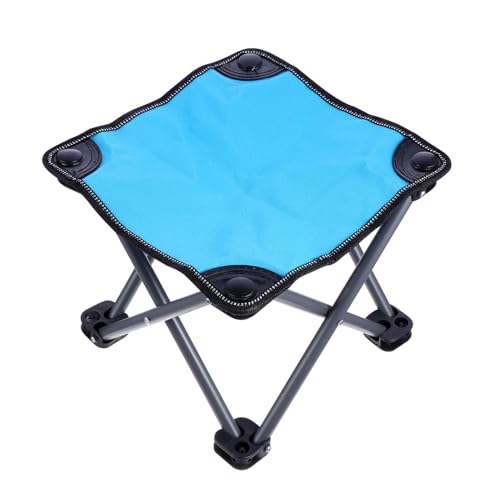 ibasenice 1 Stück Outdoor-klappstuhl Im Freien Tragbarer Klappstuhl Klein Leicht Stühle Außenstuhl Falten Zusammenklappbarer Anglerhocker Sitz Zurück Picknick Campinghocker Metall Blau von ibasenice