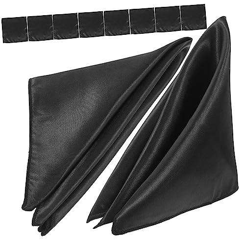 ibasenice 10 Blatt Weißes Abendessen Servietten täglich Rezeption Schüttgut Abdeckung Tisch weiße und goldene Servietten Polyester-Servietten weißer Serviettenstoff Black von ibasenice