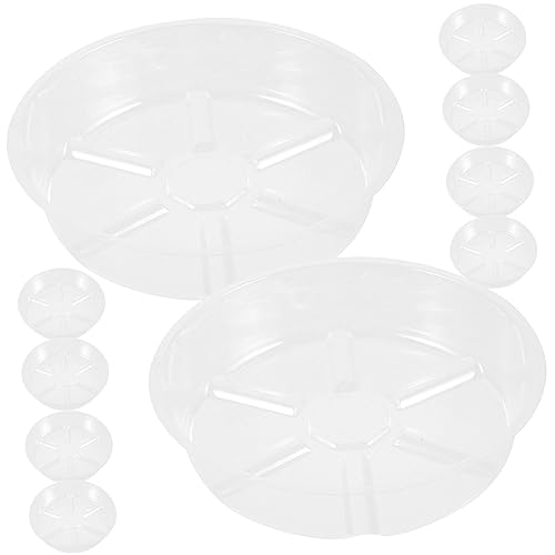 ibasenice 10 Stück Pflanzenuntersetzer Transparente Kunststofftöpfe Wasserschalen für Blumentöpfe Strapazierfähige Tropfschalen für und Außenbereich von ibasenice