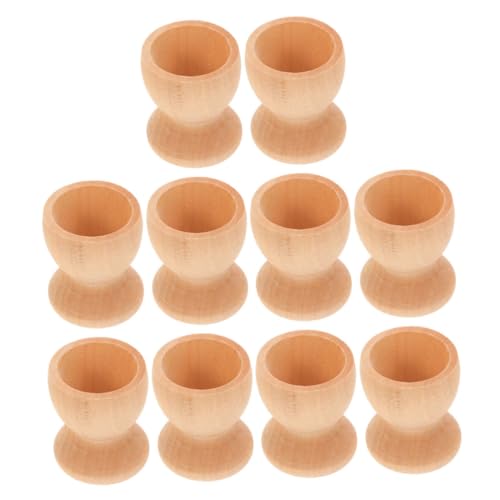 ibasenice 10 Stück Teiliges DIY Holz Eierbecher Unbemalt Kindgerecht Bemalbar Stabiler Eierhalter für Osterdeko Bastelspaß Kreatives Handwerk Multifunktional für Frühstück und Party von ibasenice
