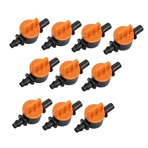 ibasenice 10 Stück Teiliges Mini Absperrventil aus PP für Bewässerungsschläuche Langlebiger Tropfbewässerungsschlauch Verbinder zur Präzisen Wasserflusskontrolle im Garten und Gewächshaus von ibasenice