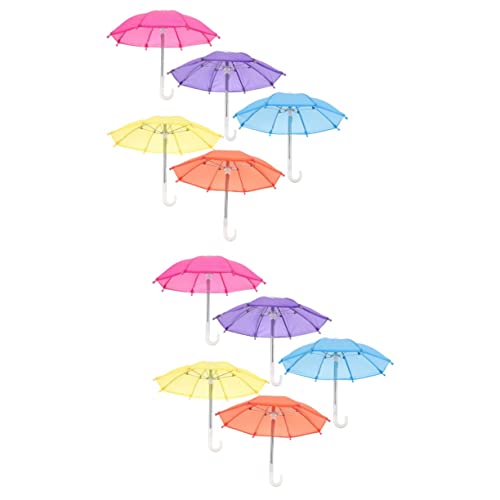 ibasenice 10 Stück Teiliges Niedlicher Mini Puppen Regenschirme Verschleißfest Farbenfrohe Miniatur Dekoration für Kinderzimmer Geeignet für Puppenhäuser und DIY Bastelprojekte von ibasenice