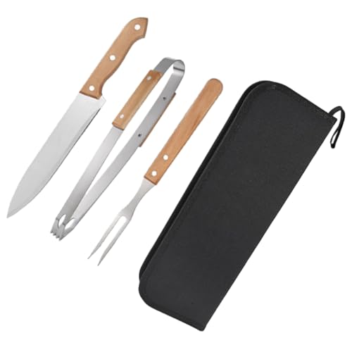 ibasenice 1Satz Grillbesteck Tragbarer BBQ Cutter Gabelzange Mit Aufbewahrung Teiliges Grill Werkzeugkit Für Garten Camping Und Picknick Praktisch Und Langlebig von ibasenice