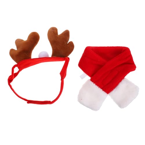 ibasenice 2 Sätze Haustier Weihnachtskostüm mit Rentier-geweih Stirnband und Schal Strapazierfähiges Niedliches Hund Katzenoutfit für Xmas-Party und Festliche Cosplay-anlässe ibasenice 2 Sätze Haustier Weihnachtskostüm mit Rentier-geweih Stirnband und Schal Strapazierfähiges Niedliches Hund Katzenoutfit für Xmas-Party und Festliche Cosplay-anlässe von ibasenice