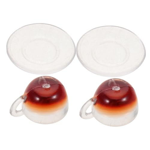 ibasenice 2 Sets Miniatur Kaffeetasse Kaffeetassen Miniatur Café Zubehör Mini Kaffeebecher Requisiten Für Die Teezeit Miniatur Teetasse Miniatur Kaffeebecher Harz Transparent von ibasenice