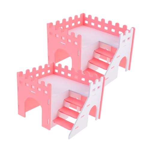 ibasenice 2 Stück Doppelstöckiges Hamsterversteck mit Leiter Langlebiges Kleintierhaus aus Stabilem Material Sicher und Dekorativ für Meerschweinchen als Spielvilla und für Kleine Nager von ibasenice