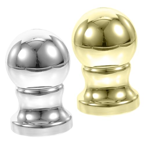 ibasenice 2 Stück Fahnenmast Kugelkopf Ersatzteile Langlebig Robust Drehbar Flaggenmast Topper Gold Silber Dekorativ für Garten und Außenbereich von ibasenice
