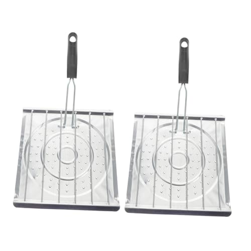 ibasenice 2 Stück Grill Tortillas-Herdtoaster Tortilla-Herdgestell Tortilla-Toaster Toaster mit klappbarem Griff Brotbackblech mit Griff Backblech für Brot Kompakte Toaster Plastik Schwarz von ibasenice