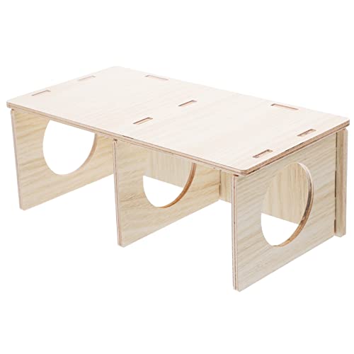 ibasenice 2 Stück Hamster Holz Versteck mit Klarem Fenster Kleintier Nest Haus für Hamster Meerschweinchen und Mäuse Robustes Kleintierhaus für Ruhigen Rückzugsort und Einfach zu Reinigen von ibasenice