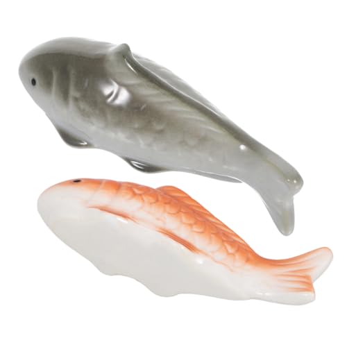 ibasenice 2 Stück Keramik Schwimmende Fisch Deko Lebensechte Aquarium Teich Ornament Garten Dekoration Natürliche Optik Kreative Schwimmfigur von ibasenice
