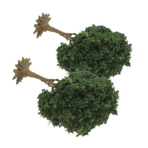 ibasenice 2 Stück Micro-Landscape Decape Tree Landschaftsbaum Modelleisenbahnbäume Simulationsbaum Gartenlandschaft Simulation Baumschmuck Baumfiguren Plastikmodellbäume Eisendraht Grün von ibasenice