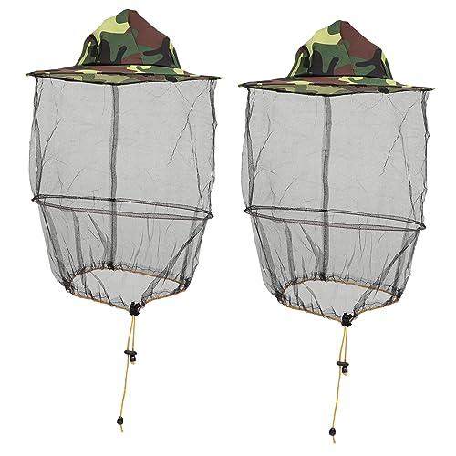 ibasenice 2 Stück Outdoor Insektenschutz Hut mit Netzmaske Atmungsaktive Bienenpflege Kopfbedeckung für Angeln Wandern und Freizeitaktivitäten Farbe Zufällig Zufällige Farbe Zufällige Farbe von ibasenice