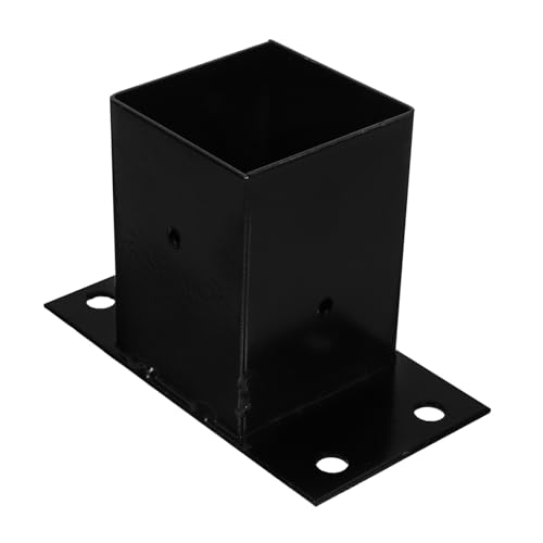 ibasenice 2 Stück Post Base Protectors für Decks Robuste Pfostenträger Metall für Geländer und Briefkästen Verstellbare Stütze Schwarz für Handläufe und Zäune von ibasenice