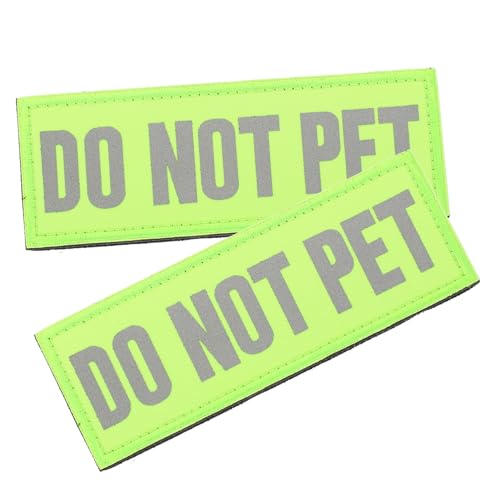 ibasenice 2 Stück Reflektierende Service Hundepatches aus Strapazierfähigem Nylon Do Not Pet Warnschild für Hundegeschirr und Sicherheitsweste Langlebig und Einsetzbar von ibasenice