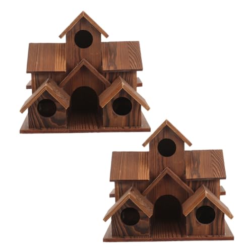 ibasenice 2 Stück Wetterfeste Holz-vogelhäuser mit Futterstation Robuste Naturholz-nistkästen im Landhausstil für Garten Terrasse Vogelschutz und Outdoor-Dekoration ibasenice 2 Stück Wetterfeste Holz-vogelhäuser mit Futterstation Robuste Naturholz-nistkästen im Landhausstil für Garten Terrasse Vogelschutz und Outdoor-Dekoration von ibasenice