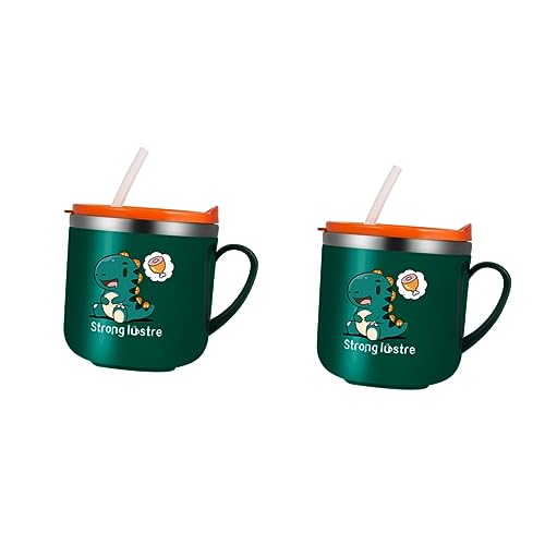 ibasenice 2St Schnabeltasse Milchbecher für Kinder Silikonwasser Wasserflasche für Kinder Trink Gläser Strohbecher Baby-Trinkbecher Rostfreier Stahl Wasserbecher Trainer Baby Tasse Kleinkind von ibasenice