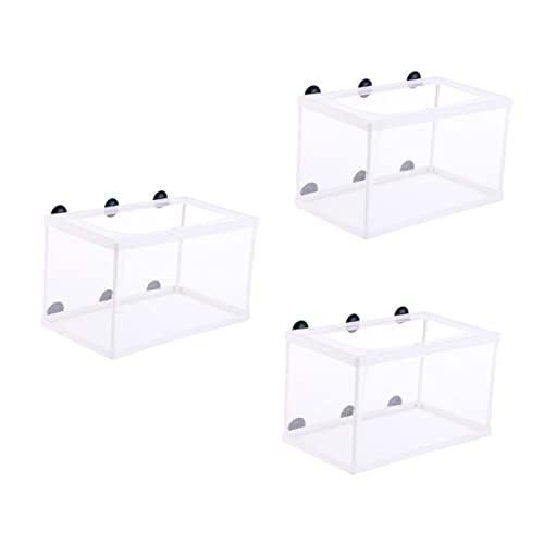 ibasenice 3 Stück Aquarium für Fischzucht Isolierbox mit Saugnapf Transparentes Fischzuchtnetz Erhöht die Überlebensrate von Jungfischen Geeignet für Aquarien und Teiche von ibasenice