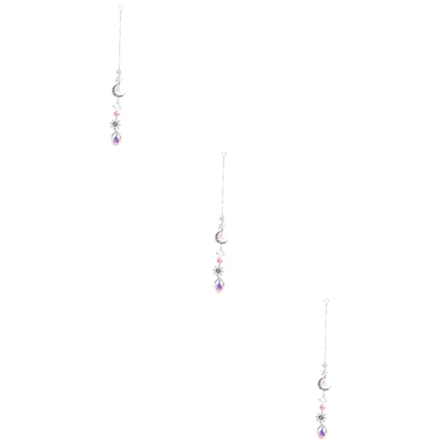 ibasenice 3 Stück Kristallglas Gartenanhänger Deko für Fenster Garten für Hochzeiten Partys und Festliche Anlässe Silberner mit Feiner Verarbeitung von ibasenice