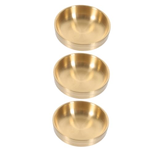ibasenice 3 Stück Runde Dipschalen Goldene Gewürzschalen für Saucen Gewürze und Snacks Multifunktionale Schalen für Zuhause und von ibasenice