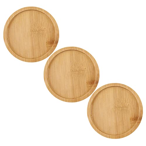 ibasenice 3 Stück Runder Bambusuntersetzer für Blumentöpfe Holztablett für Pflanzen Dekorative Blumenkübel für Balkon Fensterbrett und Desktop von ibasenice