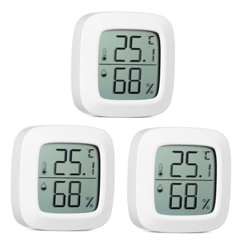 ibasenice 3 Stück Teiliges Mini Thermometer und Hygrometer Kleines Digitales Innen thermometer mit Einfacher Ablesung Präzise Temperatur Luftfeuchtigkeitsmessung für Auto Zuhause Büro und ibasenice 3 Stück Teiliges Mini Thermometer und Hygrometer Kleines Digitales Innen thermometer mit Einfacher Ablesung Präzise Temperatur Luftfeuchtigkeitsmessung für Auto Zuhause Büro und von ibasenice