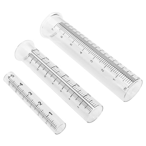 ibasenice 3 Stück Teiliges Professionelles Glas regenmessrohr mit Klarer Messskala Präzise Messzylinder für Garten Landwirtschaft und Klimaforschung Praktisches Niederschlagsmessgerät von ibasenice
