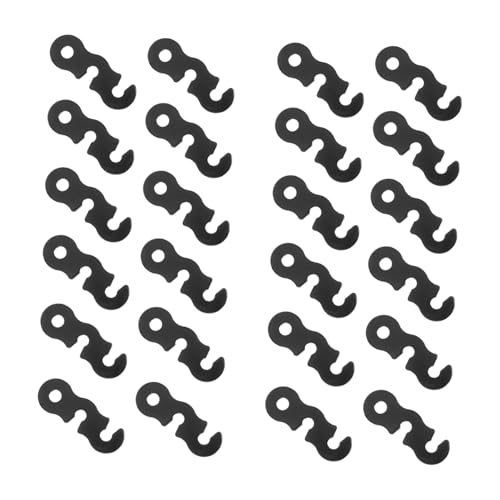 ibasenice 30 Stück Teiliges S-Haken Aluminium Zeltleine Spanner mit Dreifach-öffnung rutschfest Windfest Vielseitig Einsetzbar für Outdoor Camping und Zeltbefestigung Schwarz von ibasenice