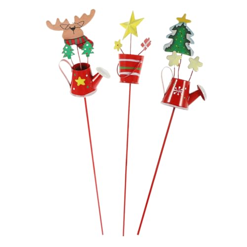 ibasenice 3Stücke Weihnachtsgartenstecker Metall Langlebige Garten Deko Weihnachtsrasen Ornament Für Blumentöpfe Festliche Außendekoration Wasserkocher Stern von ibasenice