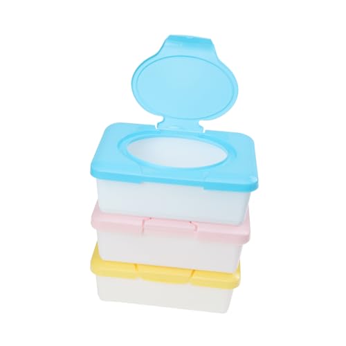 ibasenice Tragbare Kasten Für Babytücher 3 Stück Wiederverwendbare Aufbewahrungsbox Mit Deckel Feuchttücher Organizer Aus Pp Leicht Und Kompakt Für Unterwegs Und Zuhause von ibasenice